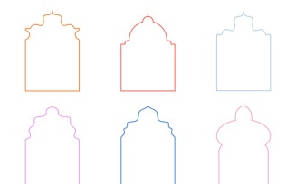 Islamic Arch Design Thin Line Set 6 - 11