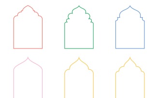 Islamic Arch Design Thin Line Set 6 - 14