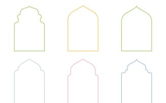 Islamic Arch Design Thin Line Set 6 - 15