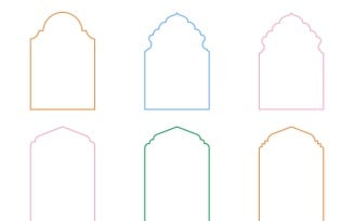 Islamic Arch Design Thin Line Set 6 - 17