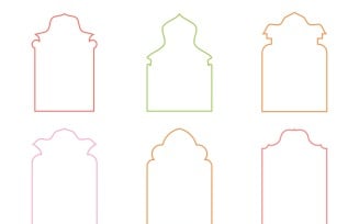 Islamic Arch Design Thin Line Set 6 - 20
