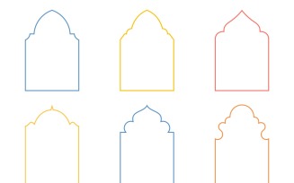 Islamic Arch Design Thin Line Set 6 - 21