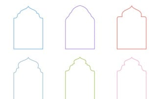 Islamic Arch Design Thin Line Set 6 - 22
