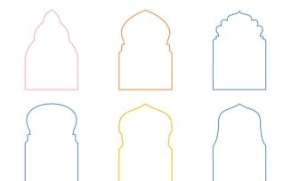 Islamic Arch Design Thin Line Set 6 - 27