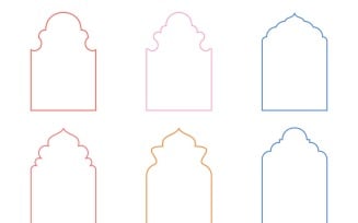 Islamic Arch Design Thin Line Set 6 - 29