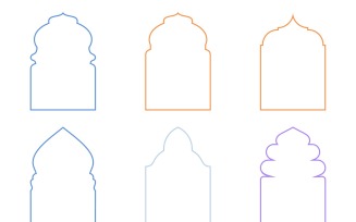 Islamic Arch Design Thin Line Set 6 - 2