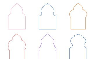 Islamic Arch Design Thin Line Set 6 - 33