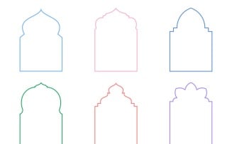Islamic Arch Design Thin Line Set 6 - 34