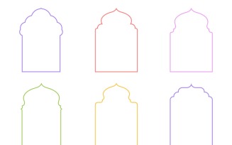 Islamic Arch Design Thin Line Set 6 - 7