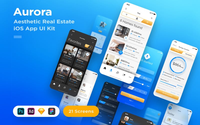 Aurora - Real Estate & Renting UI Kit UI Element