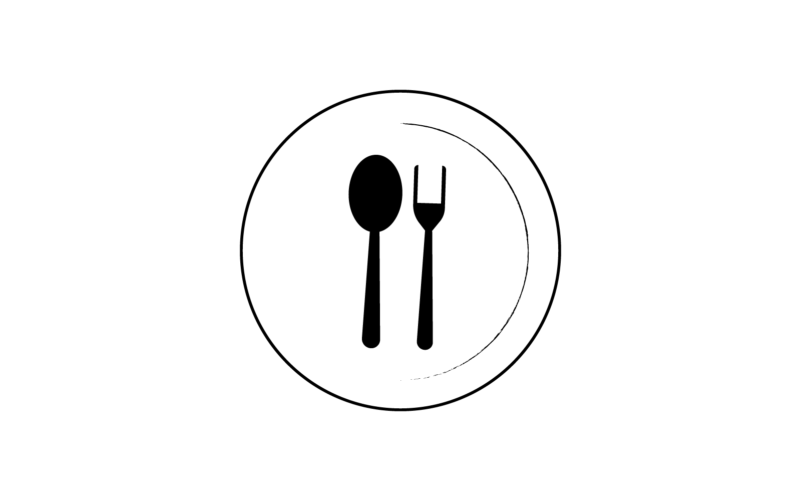 Fork and spoon illustration vector logo template