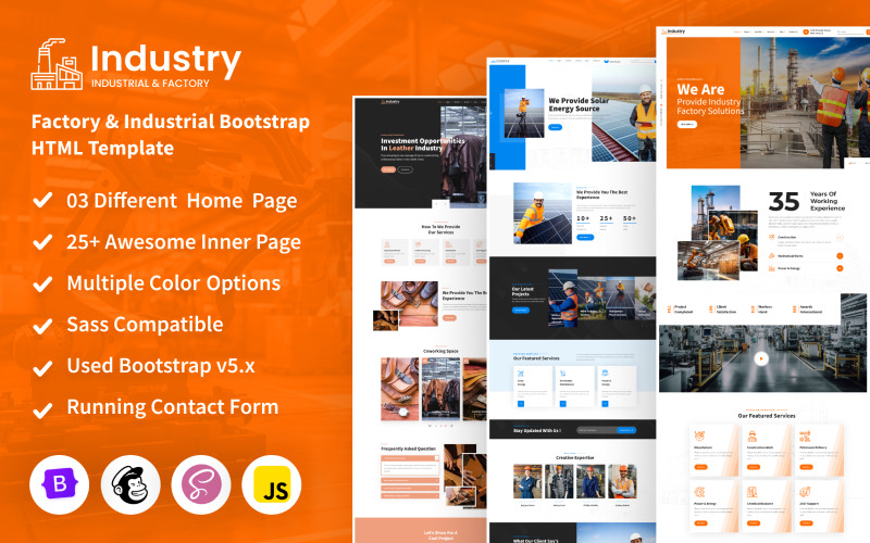 Industry - Factory & Industrial Bootstrap HTML Template Website Template