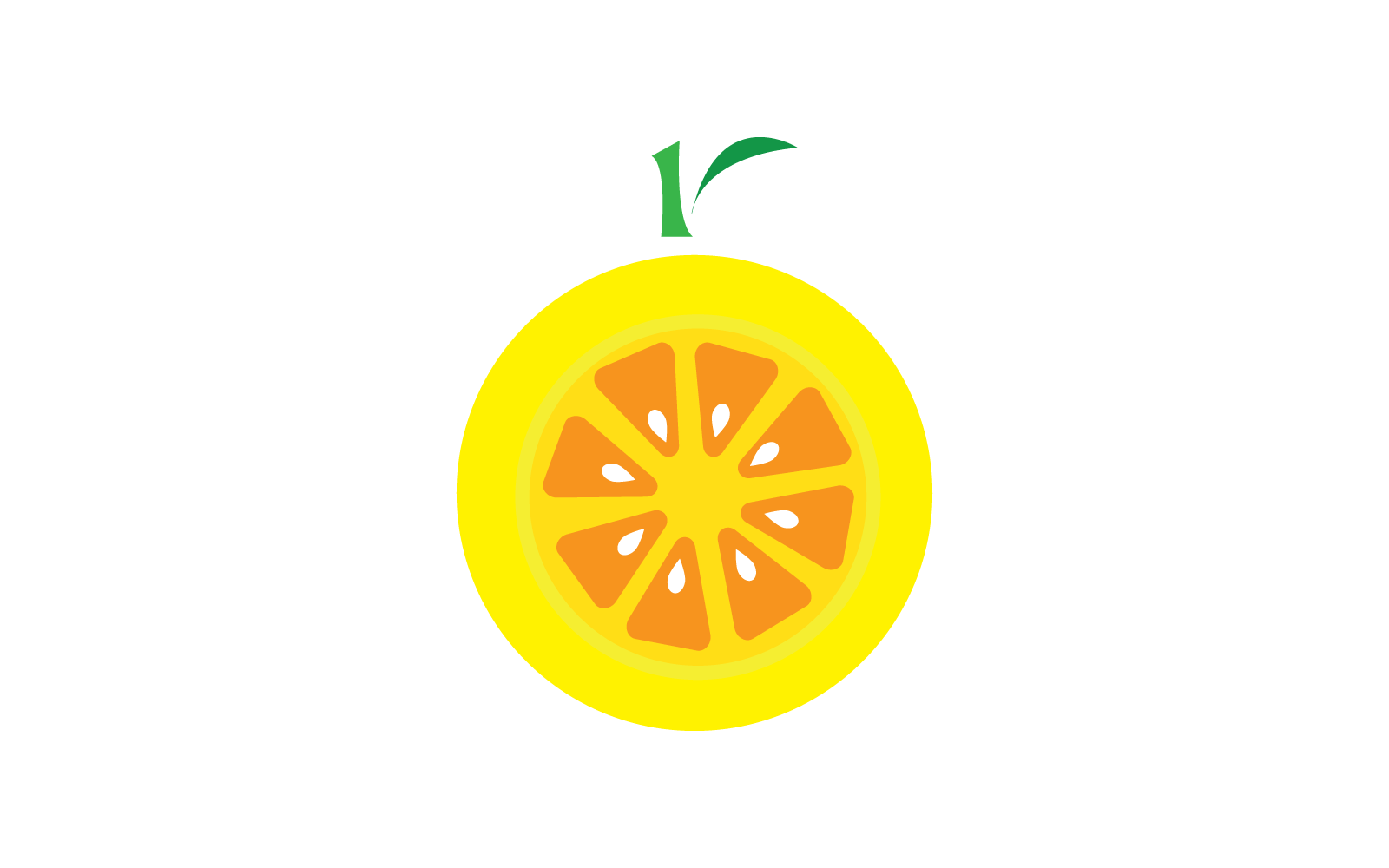 Orangenfrucht-Logo-Design-Illustrationssymbol-Vektor