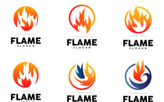 Red Flame Logo Burning Fire VectorV10