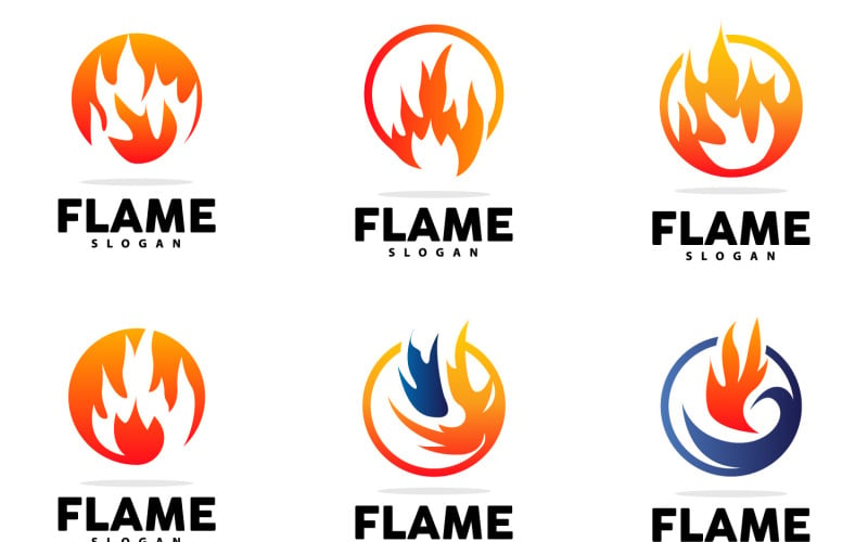 Red Flame Logo Burning Fire VectorV10 Logo Template