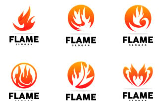 Red Flame Logo Burning Fire VectorV11