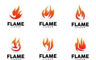 Red Flame Logo Burning Fire VectorV1