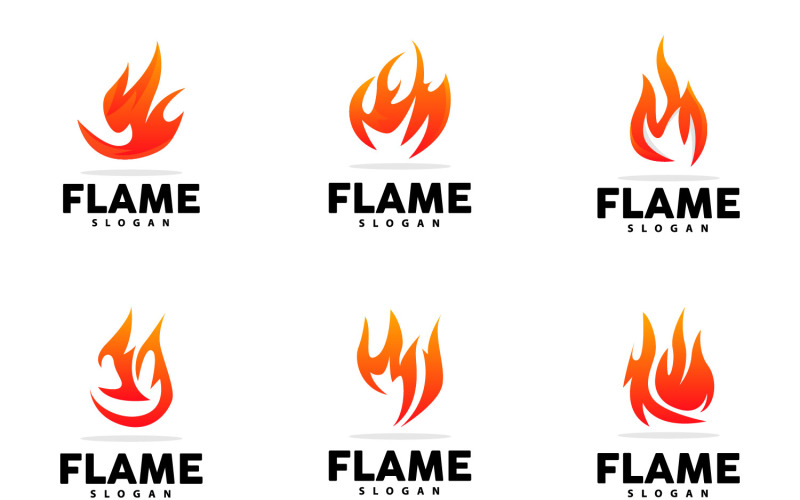 Red Flame Logo Burning Fire VectorV1 Logo Template