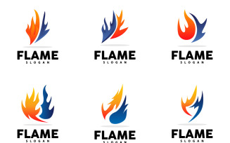 Red Flame Logo Burning Fire VectorV2