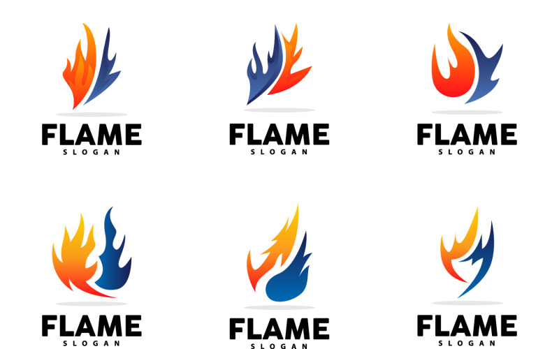 Red Flame Logo Burning Fire VectorV2 Logo Template