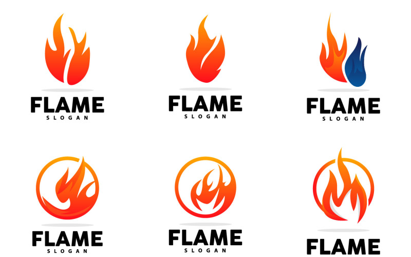 Red Flame Logo Burning Fire VectorV3 Logo Template