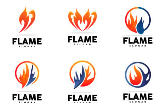 Red Flame Logo Burning Fire VectorV4
