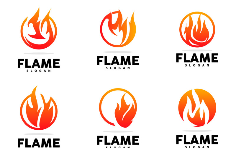 Red Flame Logo Burning Fire VectorV5 Logo Template