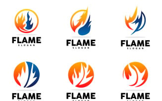 Red Flame Logo Burning Fire VectorV6