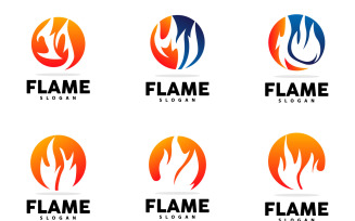 Red Flame Logo Burning Fire VectorV7