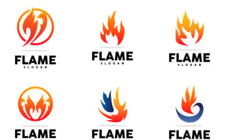 Red Flame Logo Burning Fire VectorV9