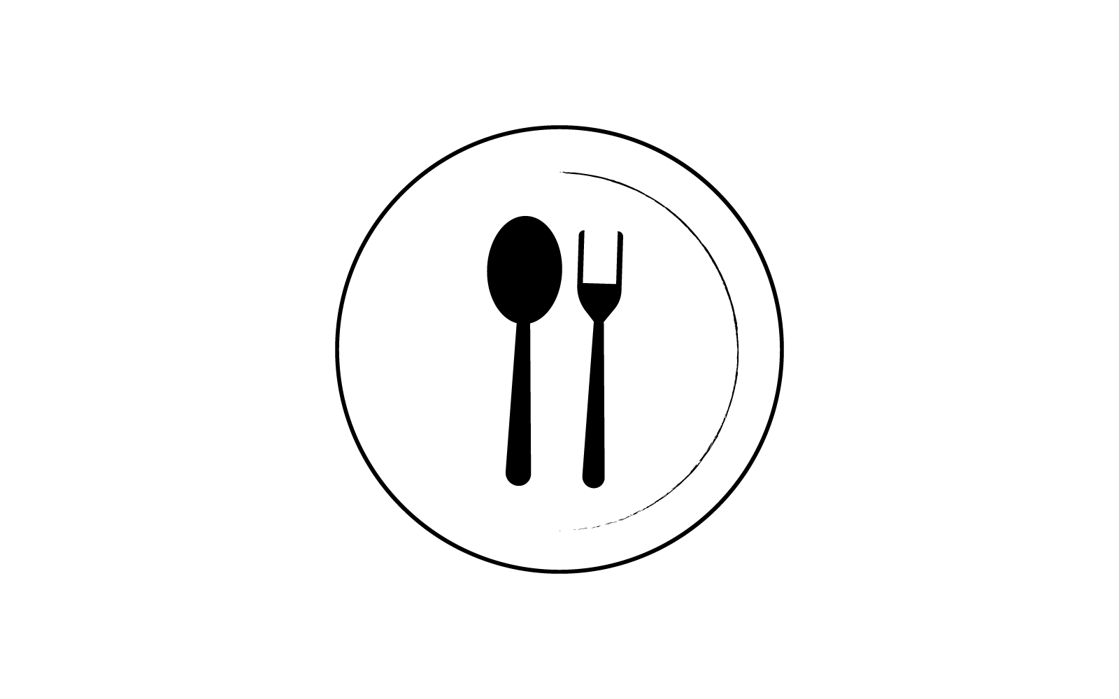Vork en lepel illustratie vector logo sjabloon