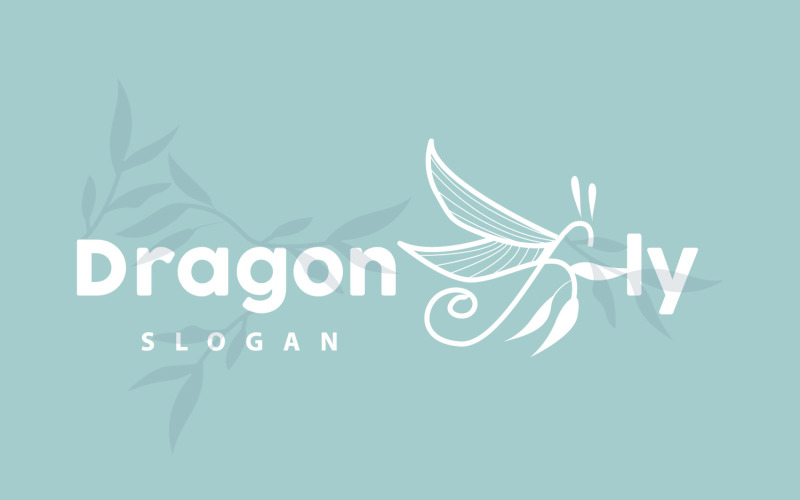Dragonfly Logo Flying Animal Vector Minimalist DesignV11 Logo Template
