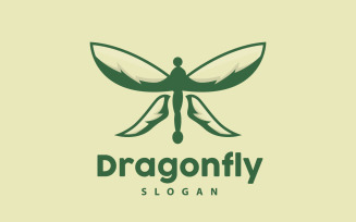 Dragonfly Logo Flying Animal Vector Minimalist DesignV12