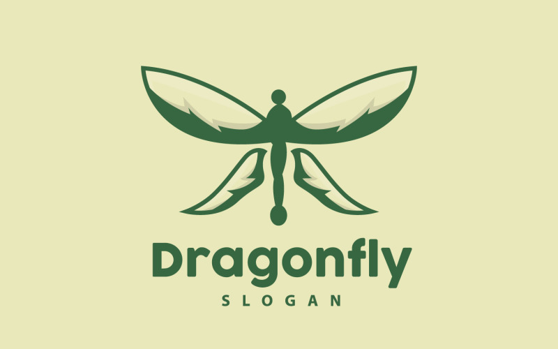 Dragonfly Logo Flying Animal Vector Minimalist DesignV12 Logo Template