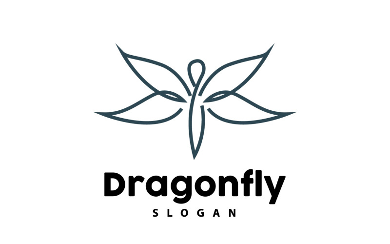 Dragonfly Logo Flying Animal Vector Minimalist DesignV13 Logo Template