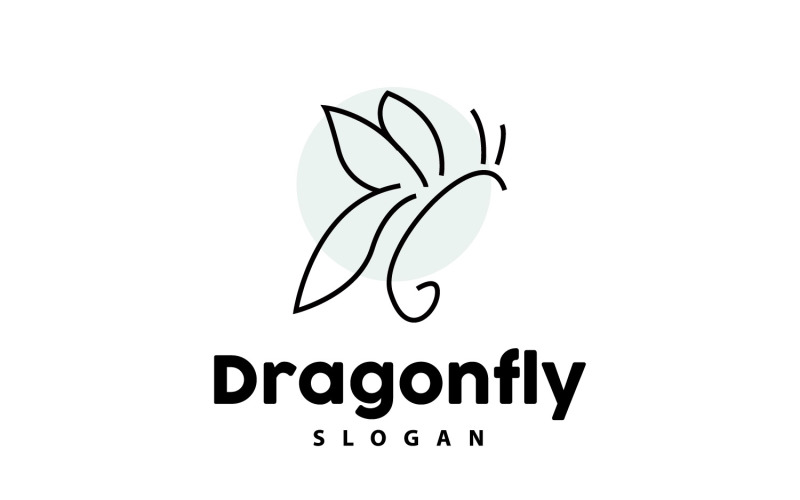 Dragonfly Logo Flying Animal Vector Minimalist DesignV4 Logo Template