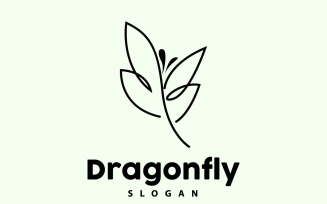Dragonfly Logo Flying Animal Vector Minimalist DesignV5
