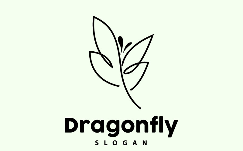 Dragonfly Logo Flying Animal Vector Minimalist DesignV5 Logo Template