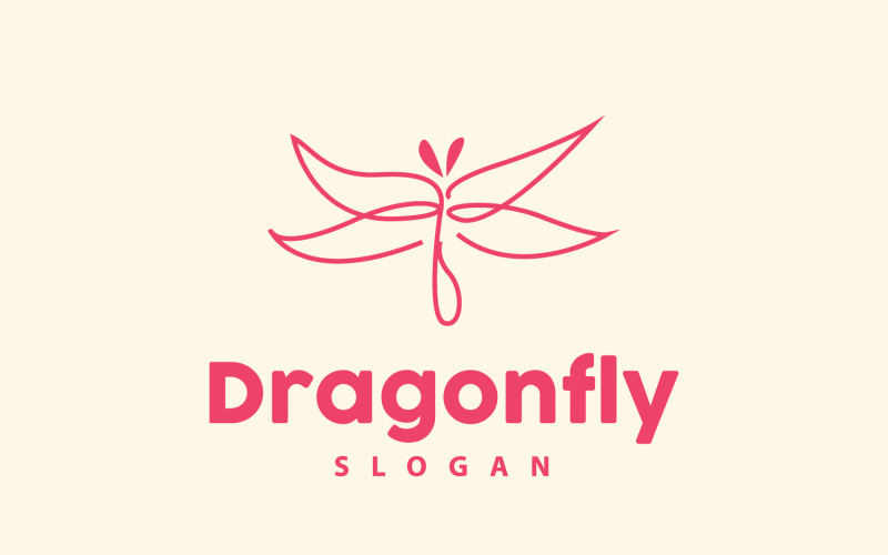 Dragonfly Logo Flying Animal Vector Minimalist DesignV6 Logo Template