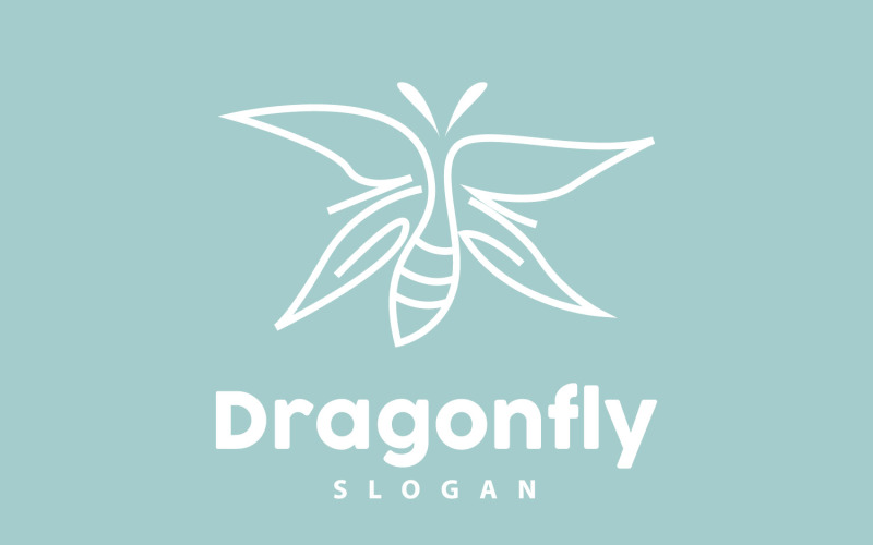 Dragonfly Logo Flying Animal Vector Minimalist DesignV8 Logo Template