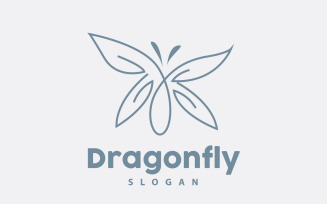 Dragonfly Logo Flying Animal Vector Minimalist DesignV9