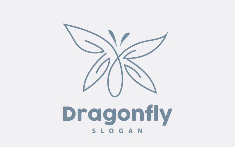 Dragonfly Logo Flying Animal Vector Minimalist DesignV9 Logo Template