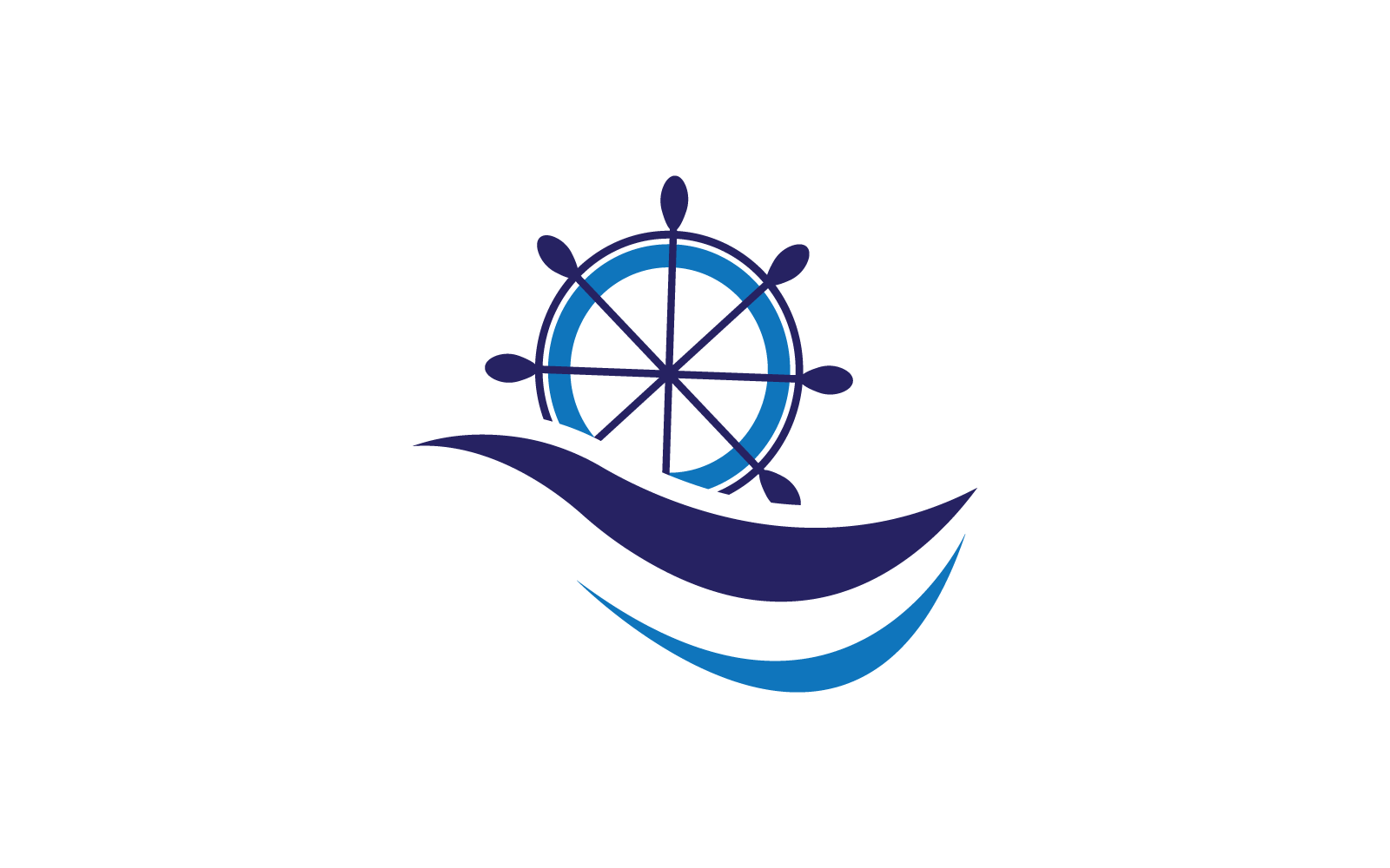 Gemi dümeni logo simge illüstrasyon vektörü
