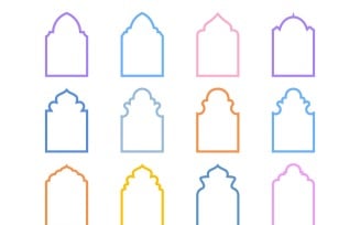 Islamic Arch Design Bold Line Set 12 - 13