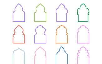 Islamic Arch Design Bold Line Set 12 - 17