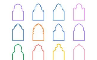 Islamic Arch Design Bold Line Set 12 - 8
