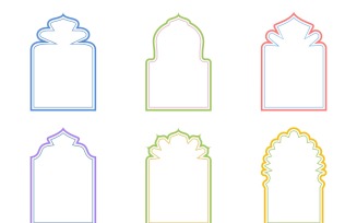 Islamic Arch Design double lines Set 6 - 10