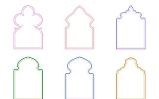 Islamic Arch Design double lines Set 6 - 12