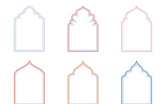 Islamic Arch Design double lines Set 6 - 14