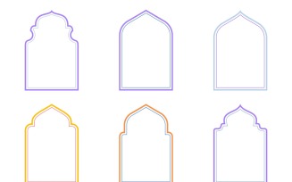 Islamic Arch Design double lines Set 6 - 15